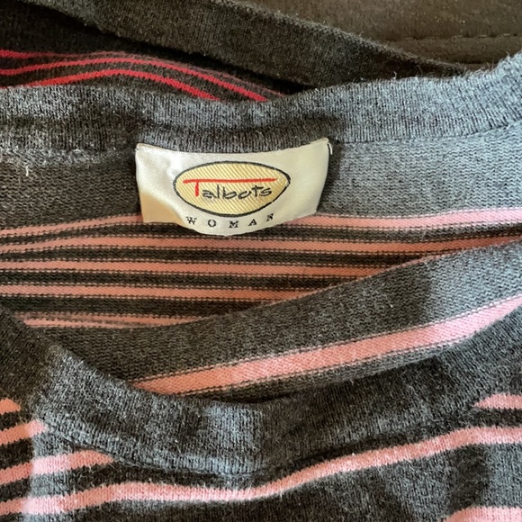 TALBOTS WOMAN Gray Striped Sweater Size 14 - Picture 6 of 6